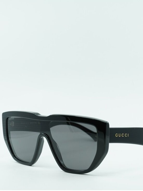 Gucci GG0997S 002 Sunglasses Black Shield Frame, Grey Lenses main image 6
